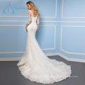 Satin Sequined Mermaid Wedding Dress Lace Long Sleeve